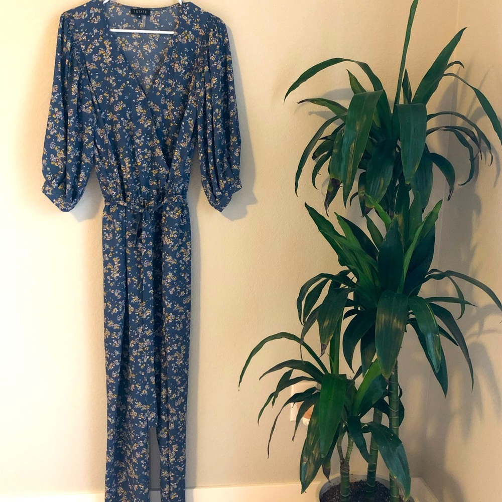 1 State flowered jumpsuit